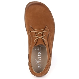 Olivier Zapatos de cuero minimalistas de mujer descalzo 1082 marrón nubuk 9