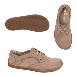Olivier Zapatos de cuero minimalista de mujeres descalzos 1082 Cappuccino Nubuk beige 1