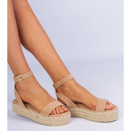 Beige sandals evadrilles en la plataforma 3