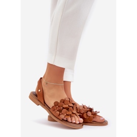 Sandalias de cuero con tacones planos Zazoo 40425 Brown marrón 1 Sandalias de cuero con tacones planos Zazoo 40425 Brown marrón 1