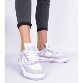 Zapatillas moradas con cordones gruesos violeta 1