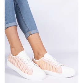 Zapatillas de zapatillas de material de mujer rosa rosado 4