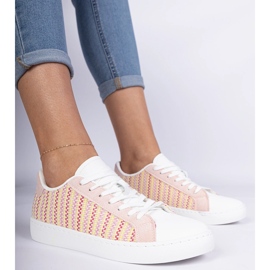 Zapatillas de zapatillas de material de mujer rosa rosado 3