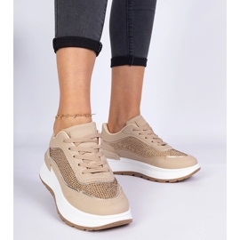 Zapatillas de deporte para mujeres marrones con circones marrón 4