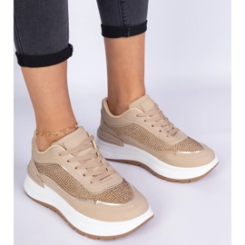Zapatillas de deporte para mujeres marrones con circones marrón 3