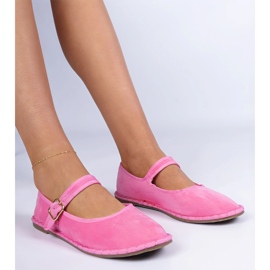 Ballerinas de mujeres rosadas con un cierre rosado 3