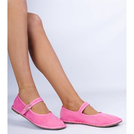 Ballerinas de mujeres rosadas con un cierre rosado 2
