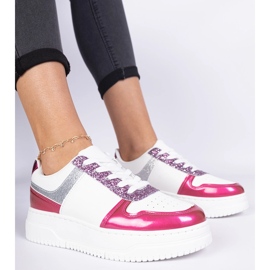 Zapatillas de zapatillas de mujer rosa en una suela gruesa rosado 3