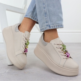 Filippo 6793 zapatos de cuero de cuero perfeccionados en la plataforma beige 4