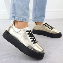 Zapatos para mujeres en la plataforma Filippo Paw546b dorado 5