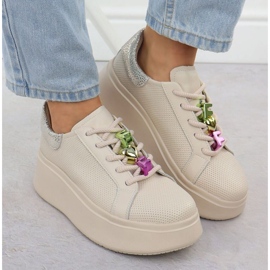 Zapatos deportivos en la plataforma Filippo Paw588a beige 6