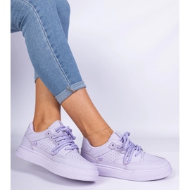 Zapatillas de deporte deportivo de mujeres violetas de eco -leather púrpura 1
