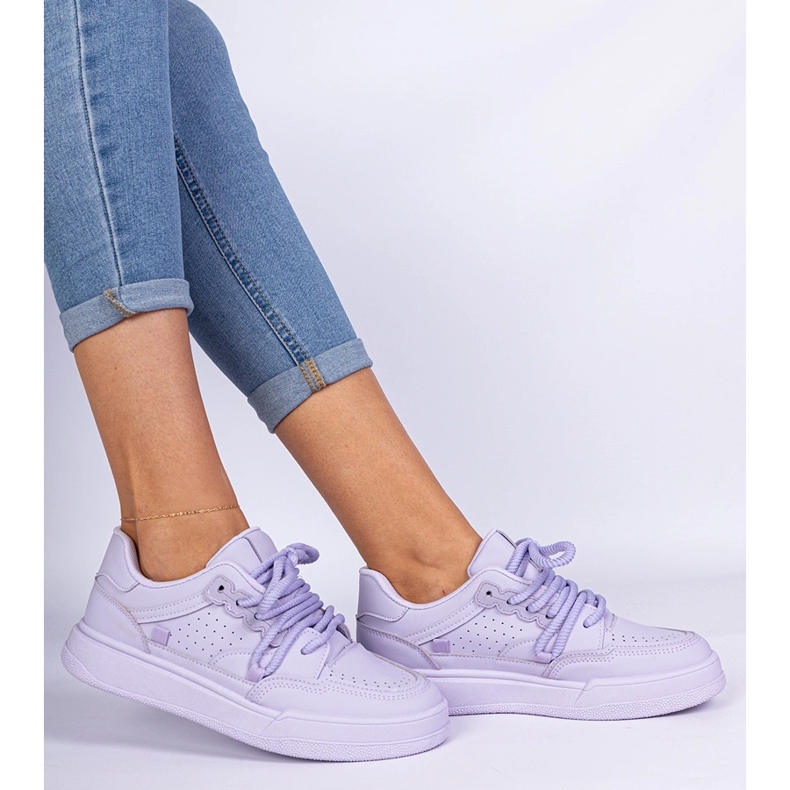 Zapatillas de deporte deportivo de mujeres violetas de eco -leather 2