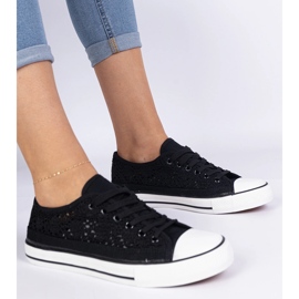 Zapatillas de zapatillas negras para mujeres negro 1