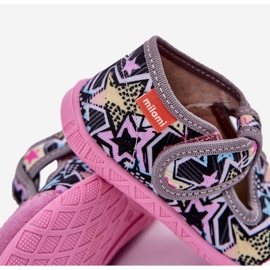 Zapatillas para niños en velcro gris rosa 4