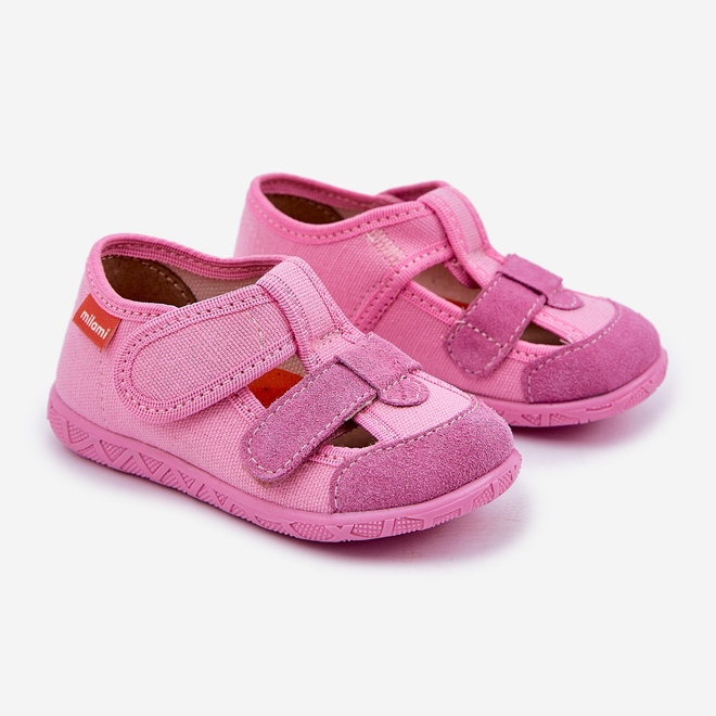 Zapatillas para niños para velcro rosa 1
