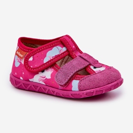 Zapatillas para niños para velcro en unicornio fucsia rosado 6
