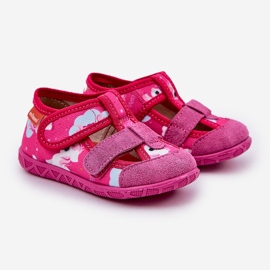 Zapatillas para niños para velcro en unicornio fucsia rosa 1