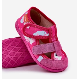 Zapatillas para niños para velcro en unicornio fucsia rosado 5
