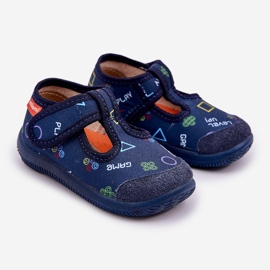 Zapatillas para niños Velcro azul marino flexible azul marino 1