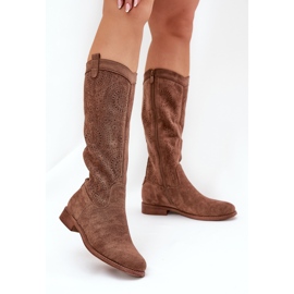 S.Barski Botas con un S. Barski Hy51-860 de tacón de tacón plano marrón 2