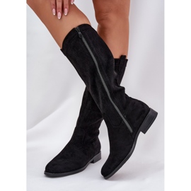 S.Barski Botas con un S. Barski Hy51-860 de tacón plano de tacón plano negro 6