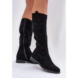 S.Barski Botas con un S. Barski Hy51-860 de tacón plano de tacón plano negro 3