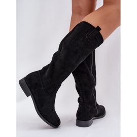 S.Barski Botas con un S. Barski Hy51-860 de tacón plano de tacón plano negro 5