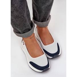 Ballerinas de cuña azul y azul marino blanco 6