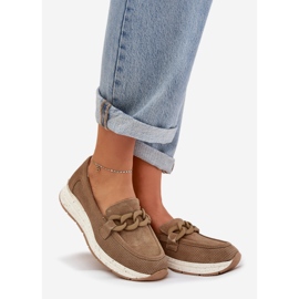 S.Barski Mocasines de gamuza en la plataforma con D&amp;A TW552 Brown Chain marrón 1