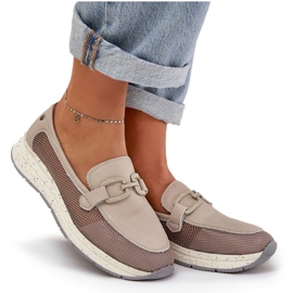 S.Barski Mujer D&amp;A TW210 de cuero Gray Gray gris 9
