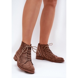 S.Barski Botas bajas con un patrón de trabajo abierto S. Barski Hy51-185 Brown marrón 2