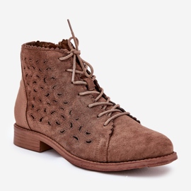S.Barski Botas bajas con un patrón de trabajo abierto S. Barski Hy51-185 Brown marrón 4