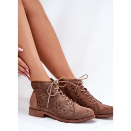 S.Barski Botas bajas con un patrón de trabajo abierto S. Barski Hy51-185 Brown marrón 9
