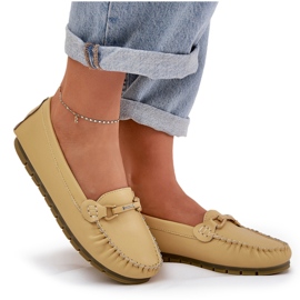 S.Barski Mocasines de cuero plano con decoración S. Barski LR51-547 Amarillo 9