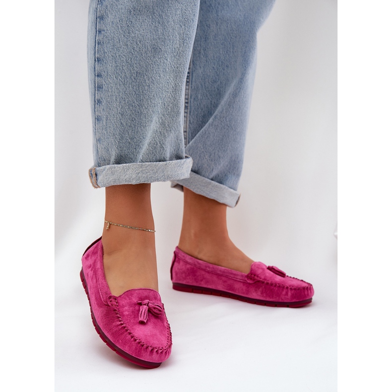 S.Barski FURANS FLAT CLASICA MOCASINS S. BARSKI LR51-548 FUKSJA rosado 2
