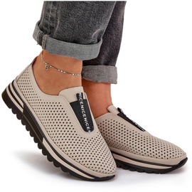 S.Barski Zapatos de mujer atacados hechos de cuero natural S. Barski LR51-672 beige 6