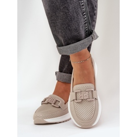 S.Barski Mocasines de cuero para mujeres en la plataforma S. Barski LR51-556 beige 3