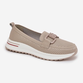 S.Barski Mocasines de cuero para mujeres en la plataforma S. Barski LR51-556 beige 4