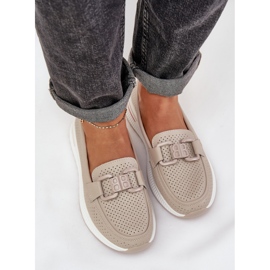 S.Barski Mocasines de cuero para mujeres en la plataforma S. Barski LR51-556 beige 5
