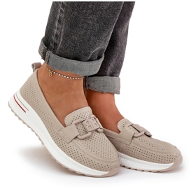 S.Barski Mocasines de cuero para mujeres en la plataforma S. Barski LR51-556 beige 7
