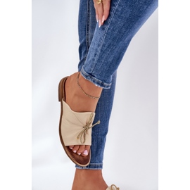 Zazoo 2659 zapatillas de cuero para mujeres beige 5