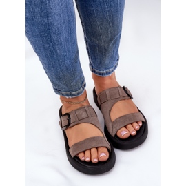Flip fallas de gamuza para mujeres en la plataforma Zazoo 3024 Brown marrón 5