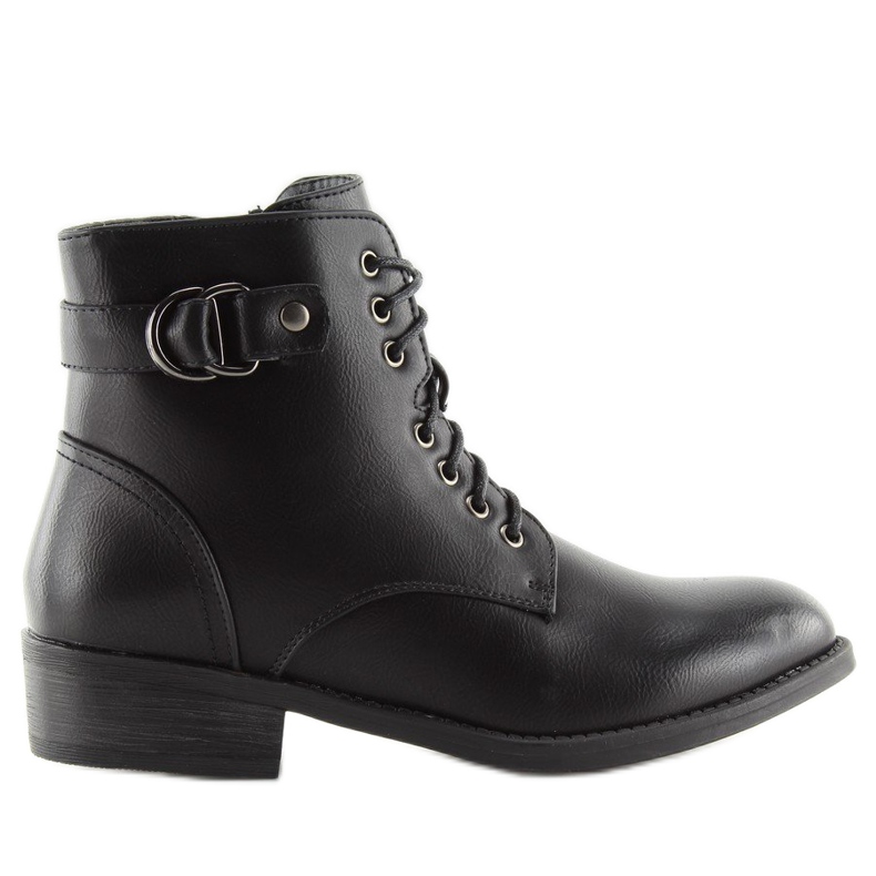 Botines negros con cordones B0-165 negro 2 Botines negros con cordones B0-165 negro 2