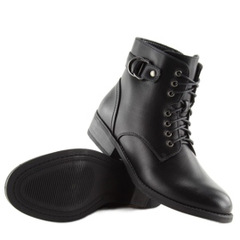 Botines negros con cordones B0-165 negro 6
