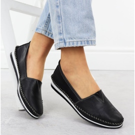 Lofers de cuero para mujeres resbaló Black T.Sokolski W25-741 negro 4