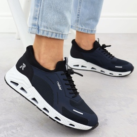 Zapatos deportivos femeninos azul marino rieker n5257-14 5