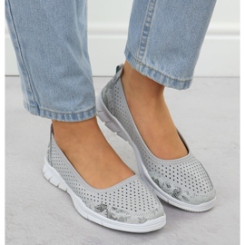Ballerinas de cuero Openwork Comfort Grey Vinceza 95323 gris 6