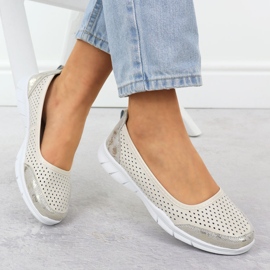 Ballerinas de cuero Openwork Comfort Beige Vinceza 95323 4