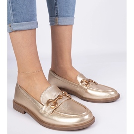 Mocasines de mujeres doradas con decoración dorada dorado 2
